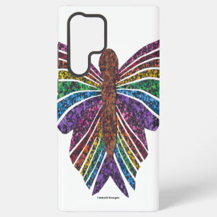 Regenbogen Schmetterling (weiß) - Samsung Handyhül Galaxy Hülle