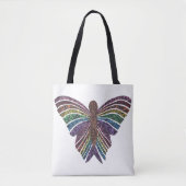 Regenbogen-Schmetterling (weiß) - Tasche (Vorderseite)