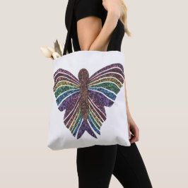 Regenbogen-Schmetterling (weiß) - Tasche
