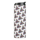 Regenbogen-Schmetterling (weiß) - Thermaltumbler Thermosbecher (Nach links gedreht)