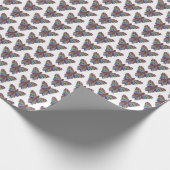Regenbogen-Schmetterling (weiß) - Umschlagpapier Geschenkpapier (Ecke)
