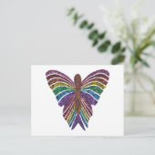 Regenbogen-Schmetterling (weißer Single) - Postkar Postkarte (Stehend Vorderseite)