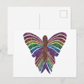 Regenbogen-Schmetterling (weißer Single) - Postkar Postkarte (Vorne/Hinten)