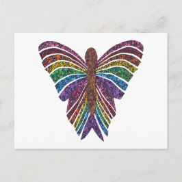 Regenbogen-Schmetterling (weißer Single) - Postkar Postkarte