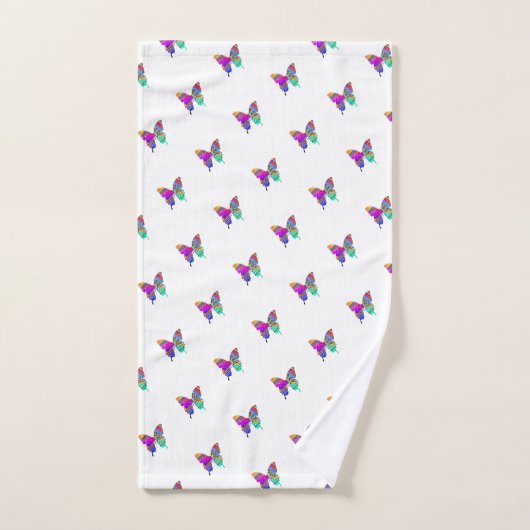 Regenbogen Schmetterlinge Badetuch Set (Handtuch)
