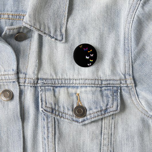 Regenbogen-Schmetterlinge Button (Beispiel)