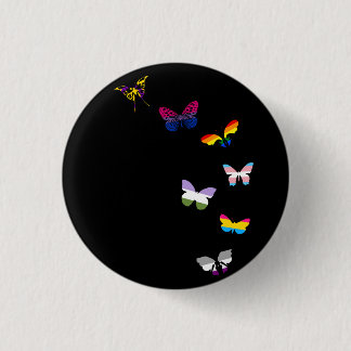 Regenbogen-Schmetterlinge Button