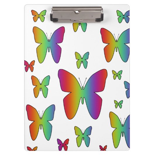 Regenbogen-Schmetterlinge Klemmbrett (Vorderseite)