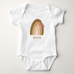Regenbogen Schmetterlinge Rosa Braune Geburtstagsn Baby Strampler