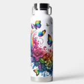 Regenbogen Schmetterlinge Trinkflasche (Vorderseite)