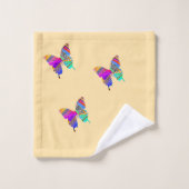 Regenbogen Schmetterlinge Vanilla Badetuch Set (Waschlappen)