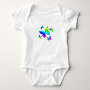 Regenbogen-Schmetterlings-Entwurf Baby Strampler