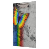 Regenbogen-Schmetterlings-grauer schwarzer Klemmbrett (Links)