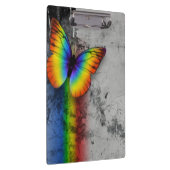 Regenbogen-Schmetterlings-grauer schwarzer Klemmbrett (Rechts)