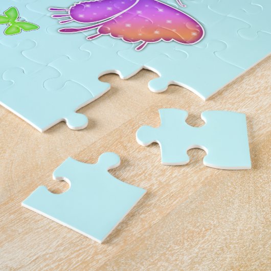 Regenbogen-Schmetterlings-Puzzlespiel Puzzle (Seite)