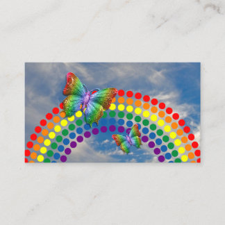 Regenbogen-Schmetterlings-Tupfen des Yoga-Lehrer-| Visitenkarte