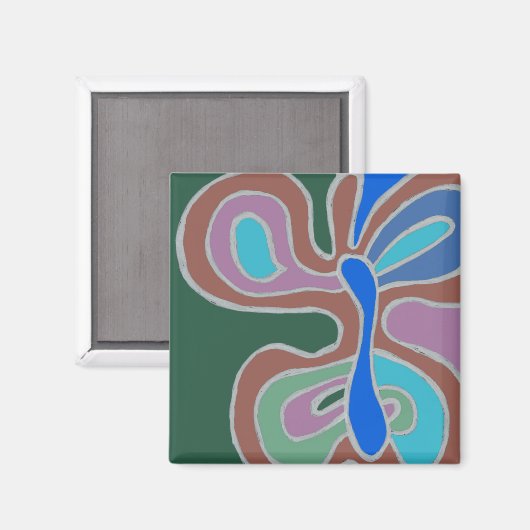 Regenbogen-Schmetterlingsmagnet Magnet (Vorderseite/Rückseite)