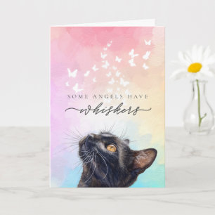 Regenbogen-Schneebart-Schmetterling Schwarze Katze Karte