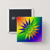 Regenbogen-Schneeflocke 41 Button (Vorne & Hinten)