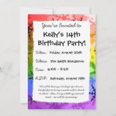 Regenbogen Schneeflocke Einladung (Vorderseite)