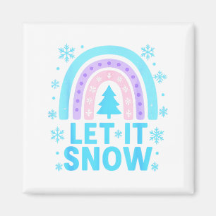 Regenbogen-Schneeflocke-Weihnachten-Wintertag-Unte Magnet