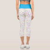 Regenbogen Schneeflocken Capri Leggings (Rückseite)
