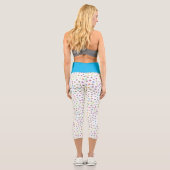Regenbogen Schneeflocken Capri Leggings (Rückseite)