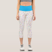 Regenbogen Schneeflocken Capri Leggings (Vorderseite)