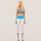 Regenbogen Schneeflocken Capri Leggings (Vorderseite)