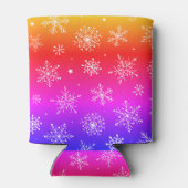 Regenbogen Schneeflocken Dosenkühler (Rückseite)