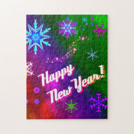 Regenbogen Schneeflocken Puzzle