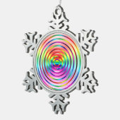 Regenbogen Schneeflocken Zinn-Ornament (Rechts)