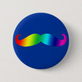 Regenbogen-Schnurrbart-T - Shirt Button (Vorderseite)