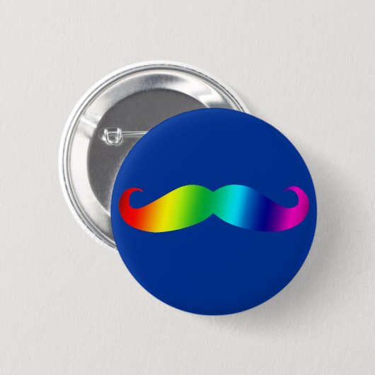 Regenbogen-Schnurrbart-T - Shirt Button (Vorne & Hinten)