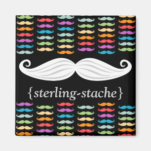 Regenbogen-Schnurrbärte "Sterling-Stache " Magnet