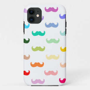 Regenbogen-Schnurrbartmuster auf Weiß Case-Mate iPhone Hülle