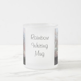 Regenbogen-Schreibens-Tasse mit Regenbogen Mattglastasse