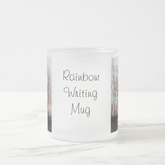Regenbogen-Schreibens-Tasse mit Regenbogen Mattglastasse (Mittel)