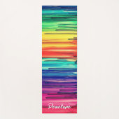 Regenbogen Schriftzug Individueller Name Yogamatte (Vorderseite)