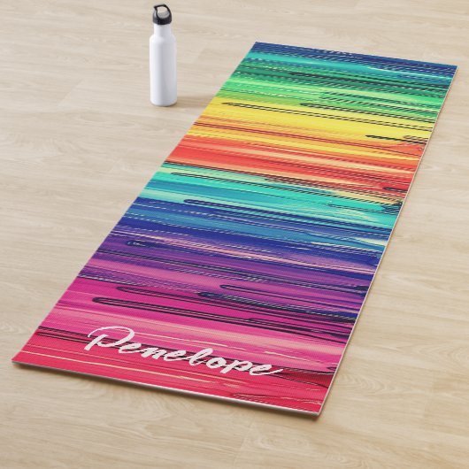 Regenbogen Schriftzug Individueller Name Yogamatte (Beispiel)