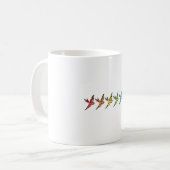 Regenbogen-Schwalben bunte Vögel Kaffeetasse (Vorderseite Links)