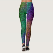 Regenbogen- & schwarze Medaillon-Leggings Leggings (Rückseite)