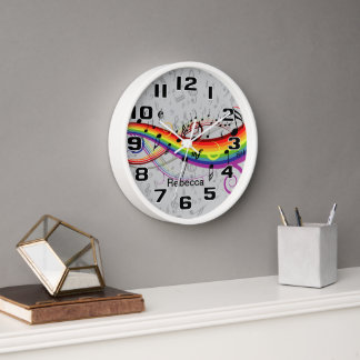 Regenbogen-schwarze musikalische Anmerkungen über Uhr