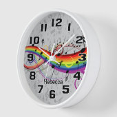 Regenbogen-schwarze musikalische Anmerkungen über Uhr (Winkel)