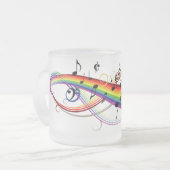 Regenbogen-schwarze musikalische mattglastasse (Vorderseite Links)