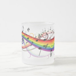 Regenbogen-schwarze musikalische mattglastasse