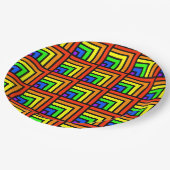 Regenbogen Schwarze Party Teller - Set 1 (Schrägansicht)