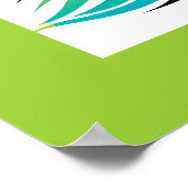 Regenbogen, schwarze Pfau- und Kirschblüten Poster (Ecke)