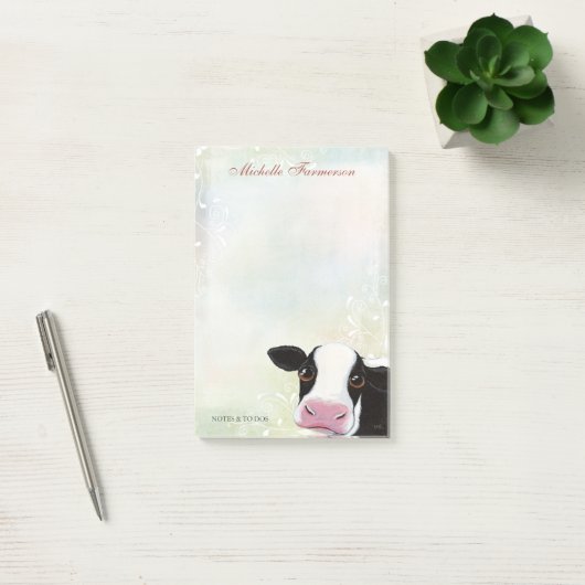 Regenbogen-schwarze u. weiße Pastellkuh Post-it Klebezettel (Büro)