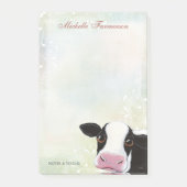 Regenbogen-schwarze u. weiße Pastellkuh Post-it Klebezettel (Vorderseite)